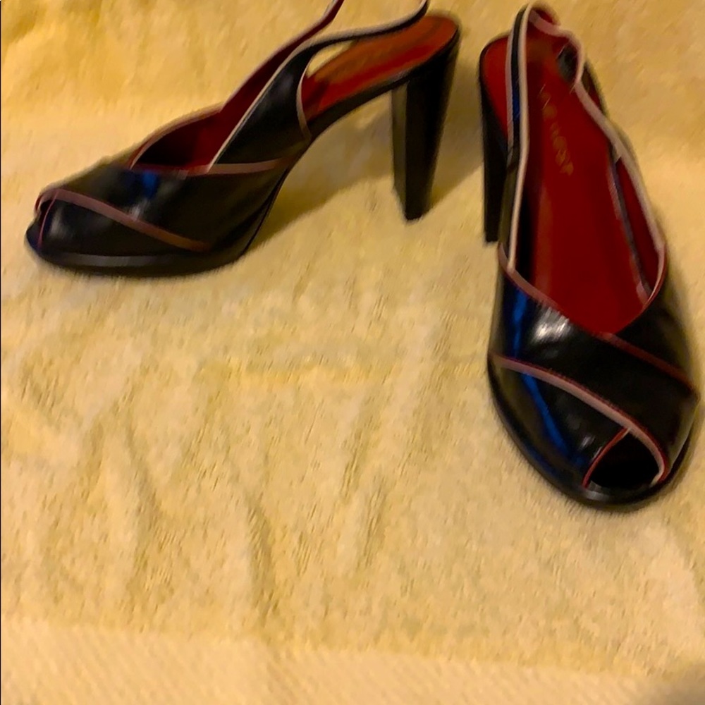 Sling back heels.